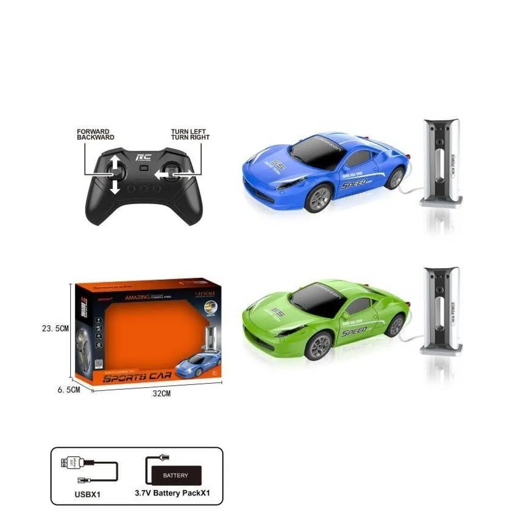1:24 Uzaktan Kumandalı Sports Car - Yeşil & Mavi