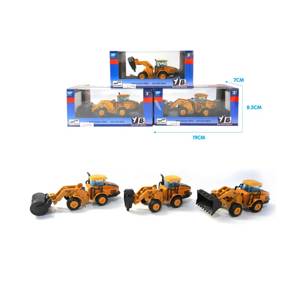 14 cm Die-Cast Mini İnşaat Araçları