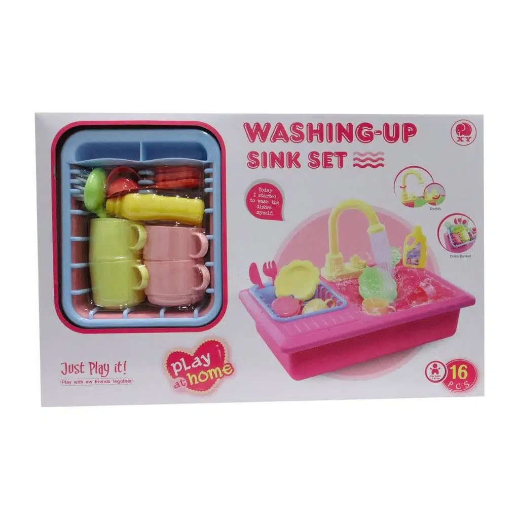 16 Parça Pilli Mutfak Lavabo Oyun Seti