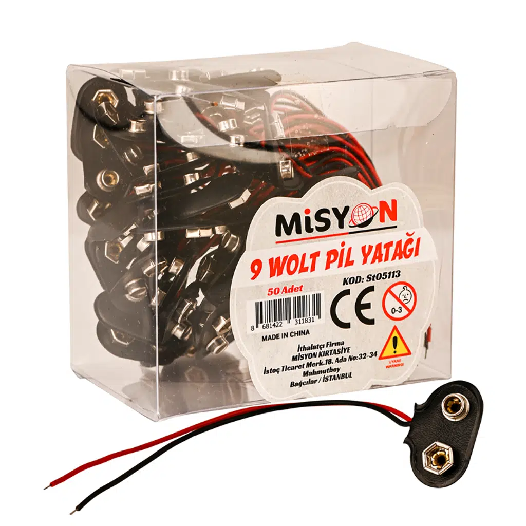 9 Volt Pil Yatağı 50 Li