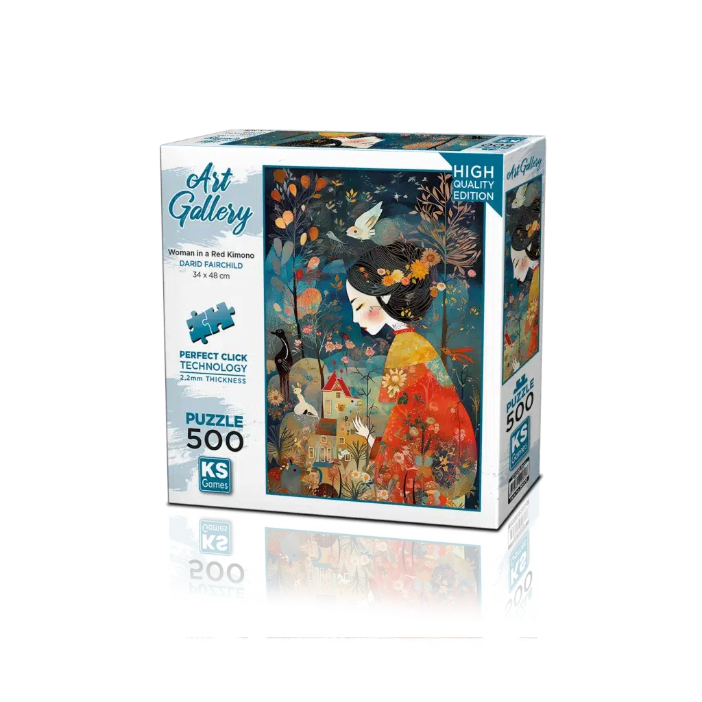 A Woman in Red Kimono