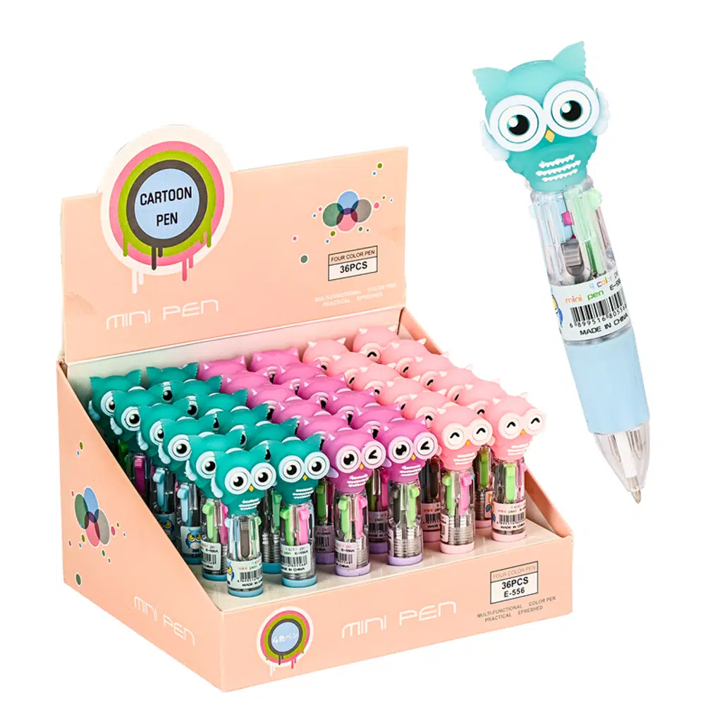 Baykuş 4 Renk Tükenmez Kalem 36 Lı