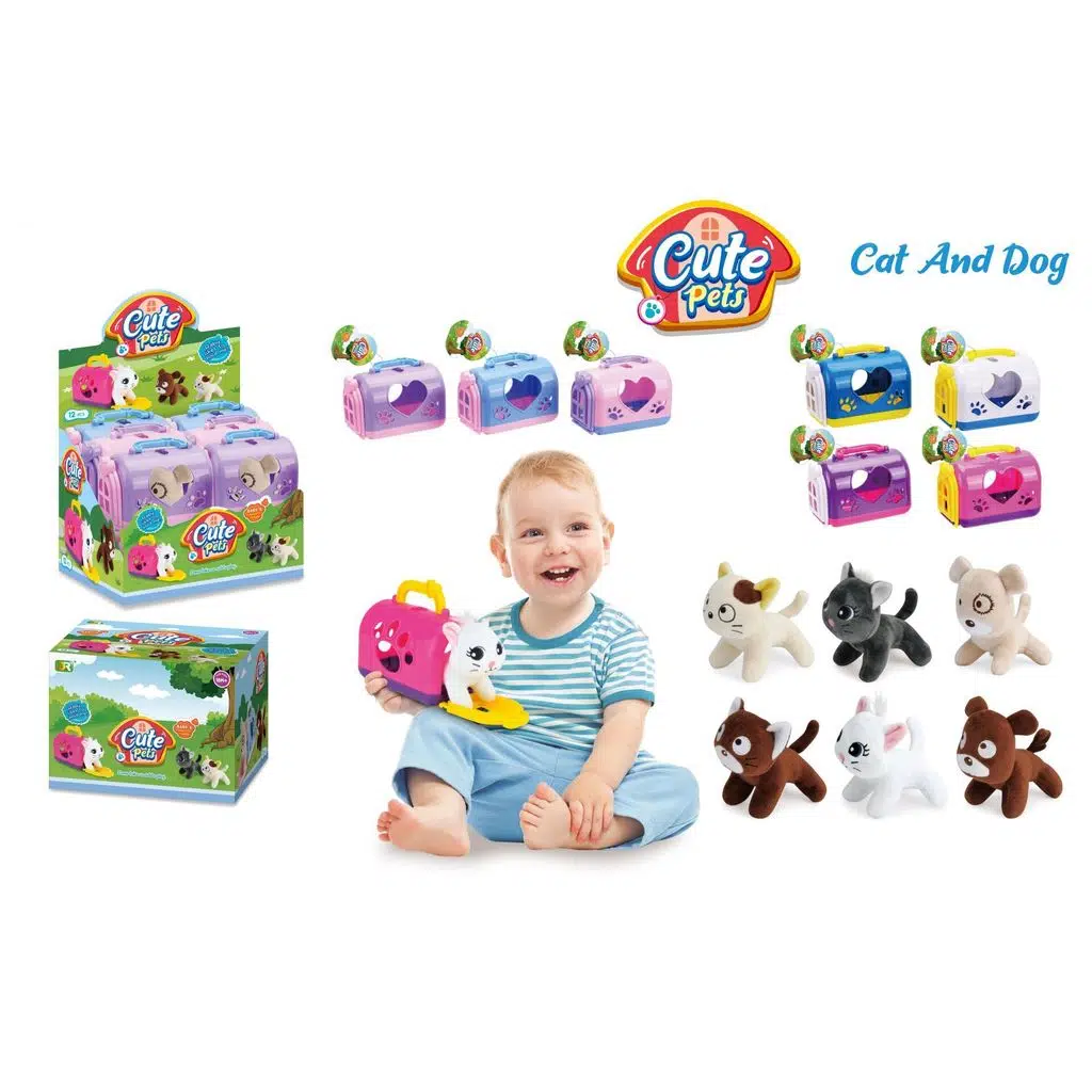 Çantalı Peluş Evcil Hayvan Seti (4 Asorti)