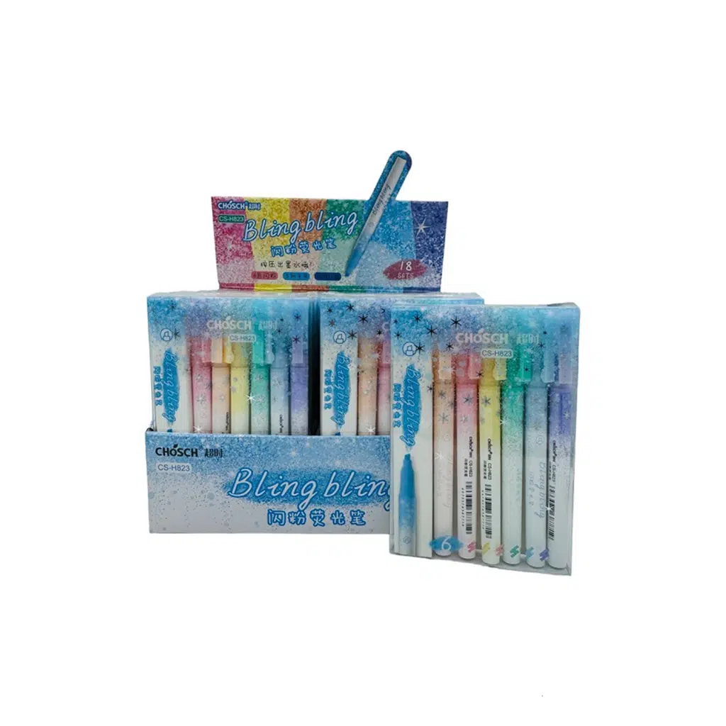 Chosch Bling Simli Fosforlu Kalem 6 Renk