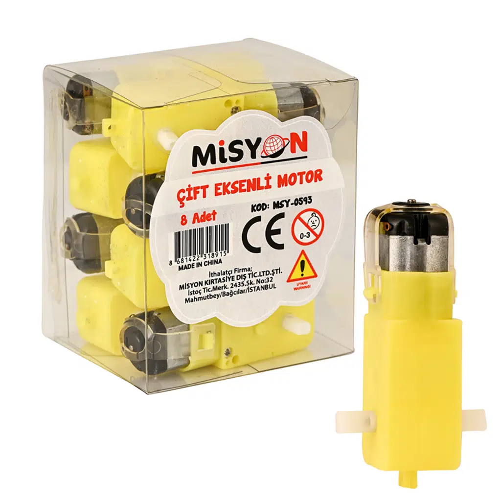 Çift Eksenli Dişli Motor Dc 3V - 6V 8 Li