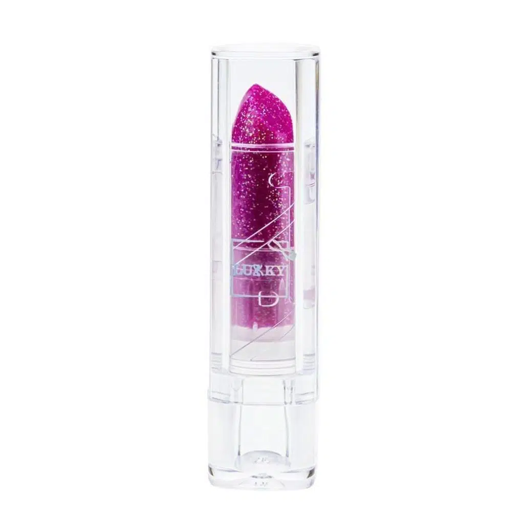 Çilek Aromalı Simli Lipstick - Mor