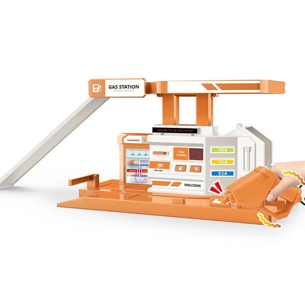 Die-Cast Turuncu Benzin İstasyonu Seti