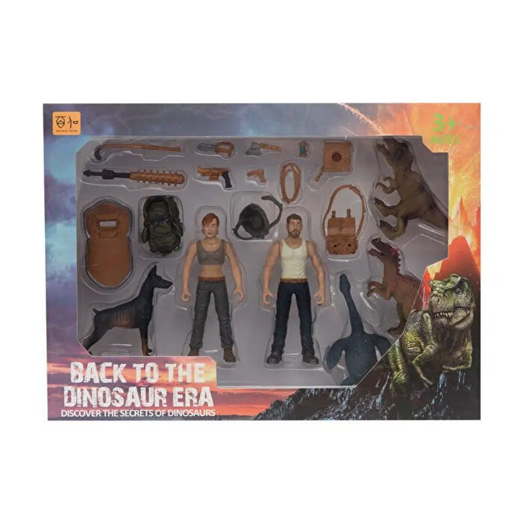 İkili Figürlü Dinozorlu Savunma Seti