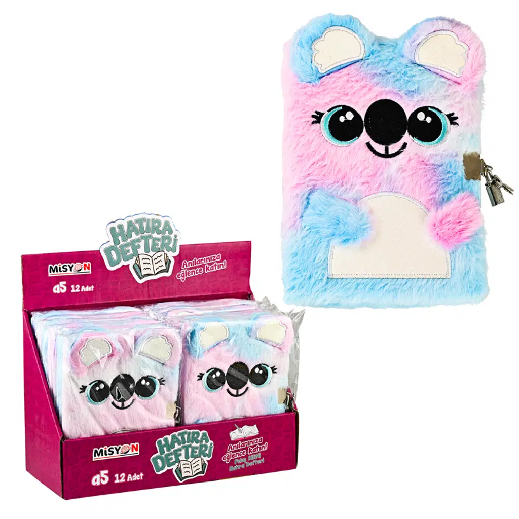 Koala Peluş Hatıra Defteri Kilitli 12 Li