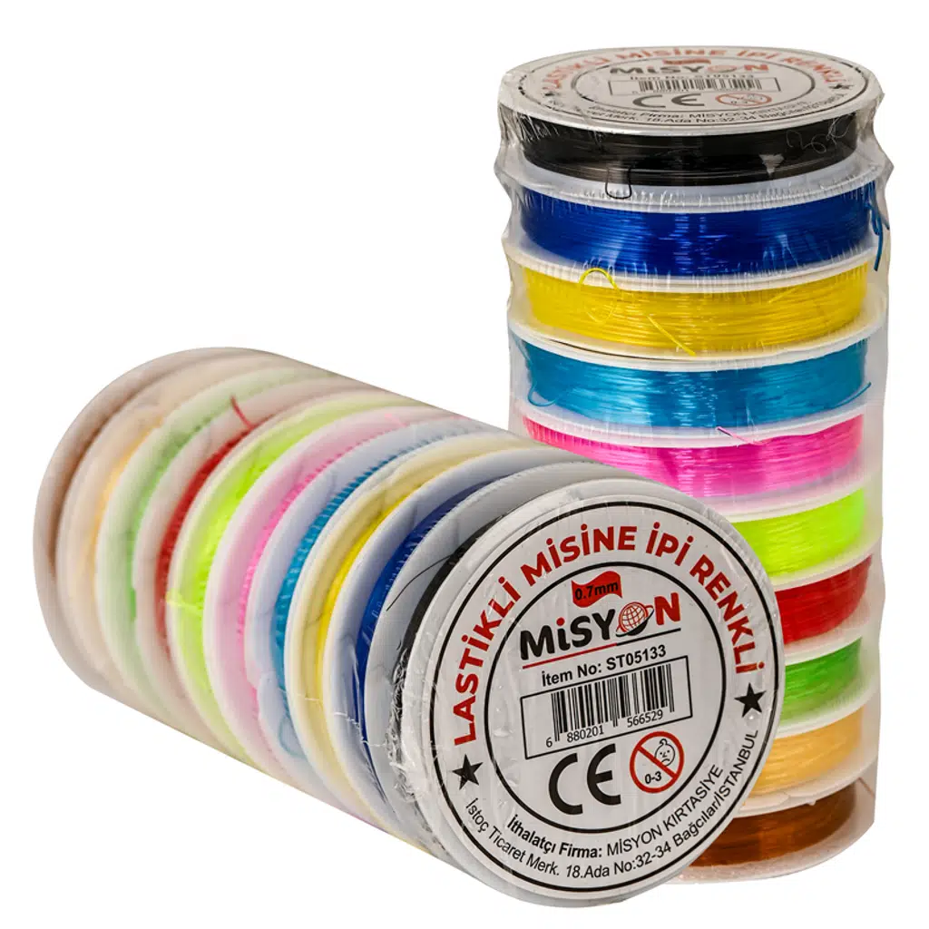 Lastikli Misine İpi Renkli 10 Lu