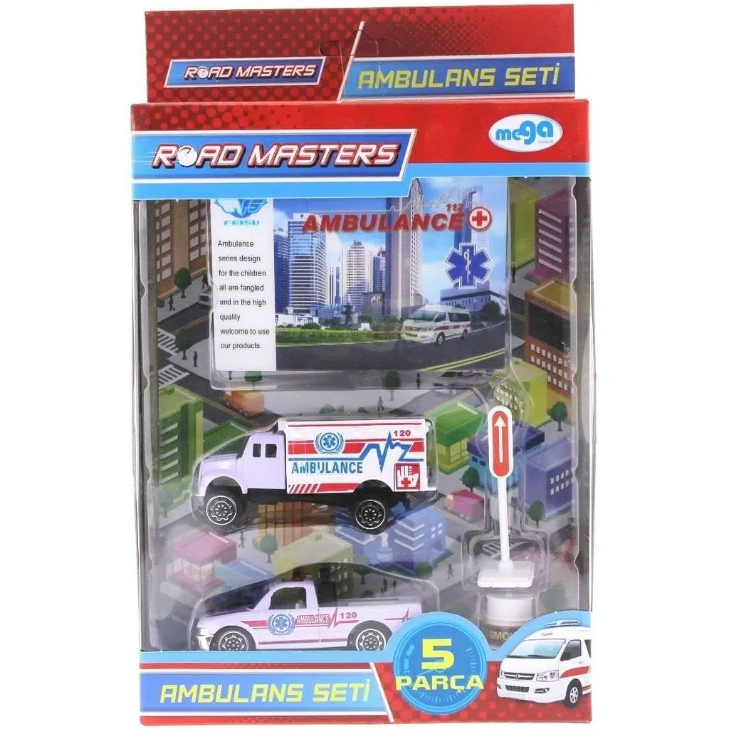 Metal Ambulans Seti 5 Parça