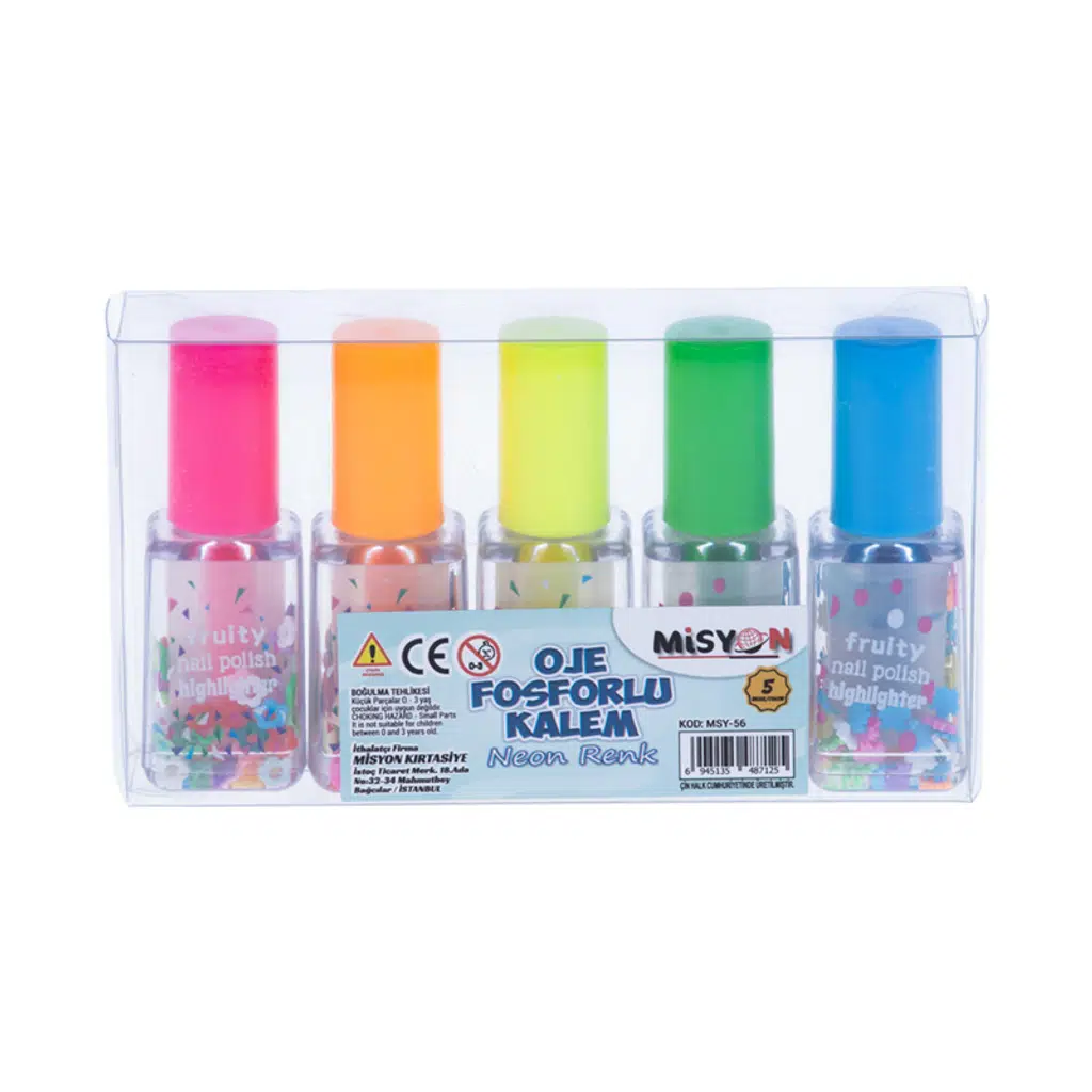 Oje 5 Renk Fosforlu Kalem Neon