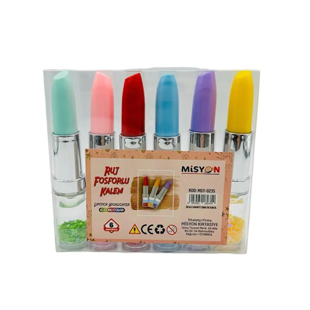 Ruj Fosforlu Kalem 6 Renk