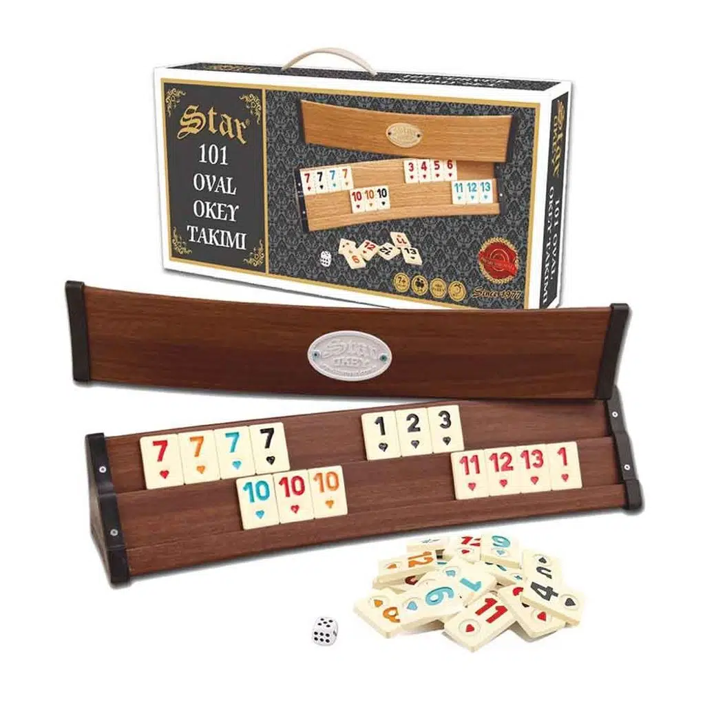 STAR PLASTİK OVAL OKEY TAKIMI KOYU RENK 1011096